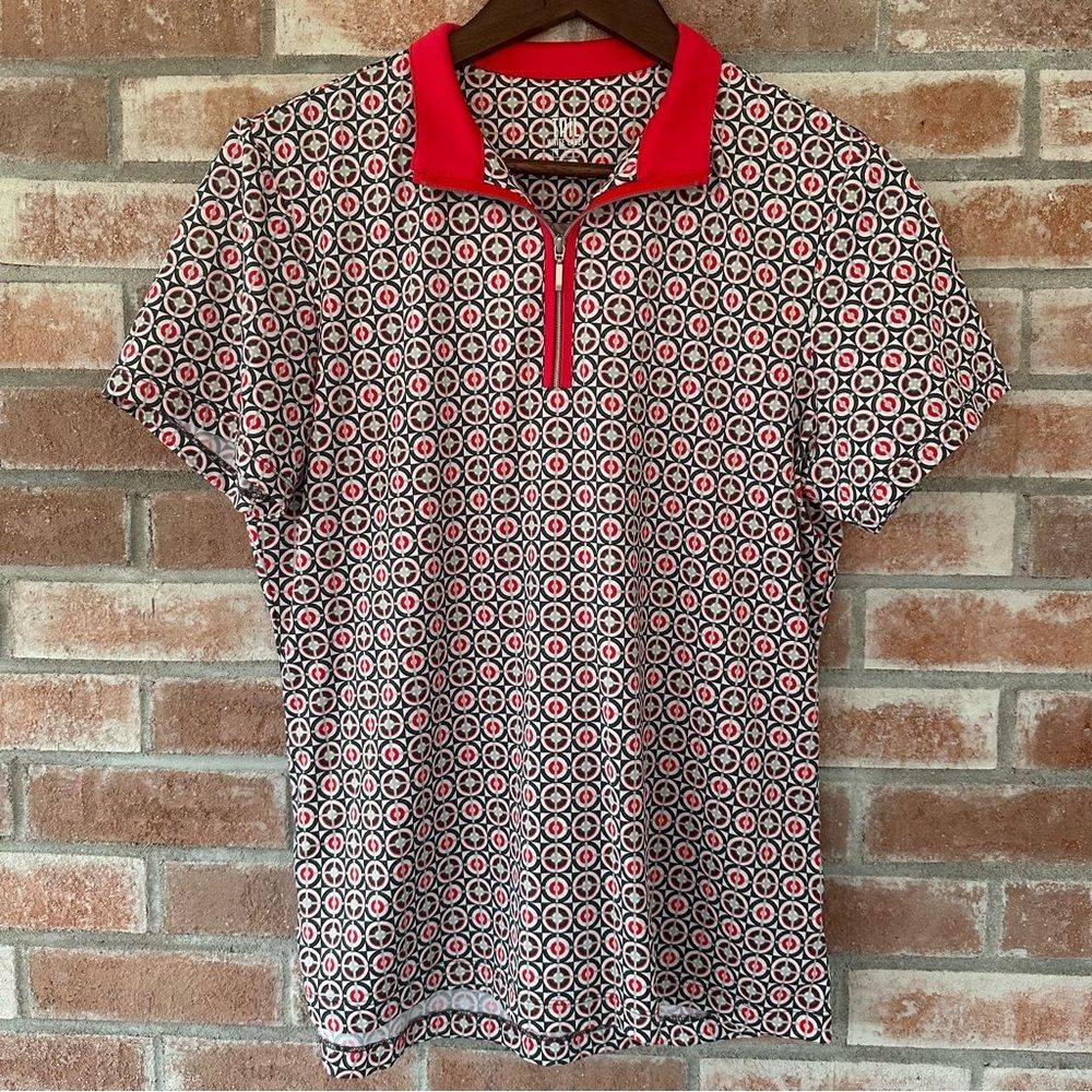 Tail White Label Golf Short Sleeve Polo Shirt Women’s Large Tennis Dri Fit Red